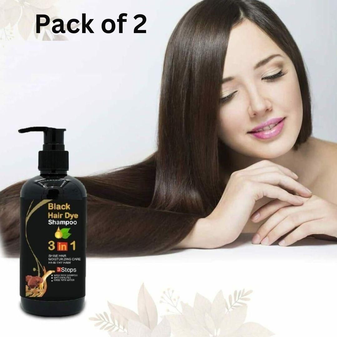 BLOSDREAM Black Hair Shampoo 3 in 1 (Pack of 2)